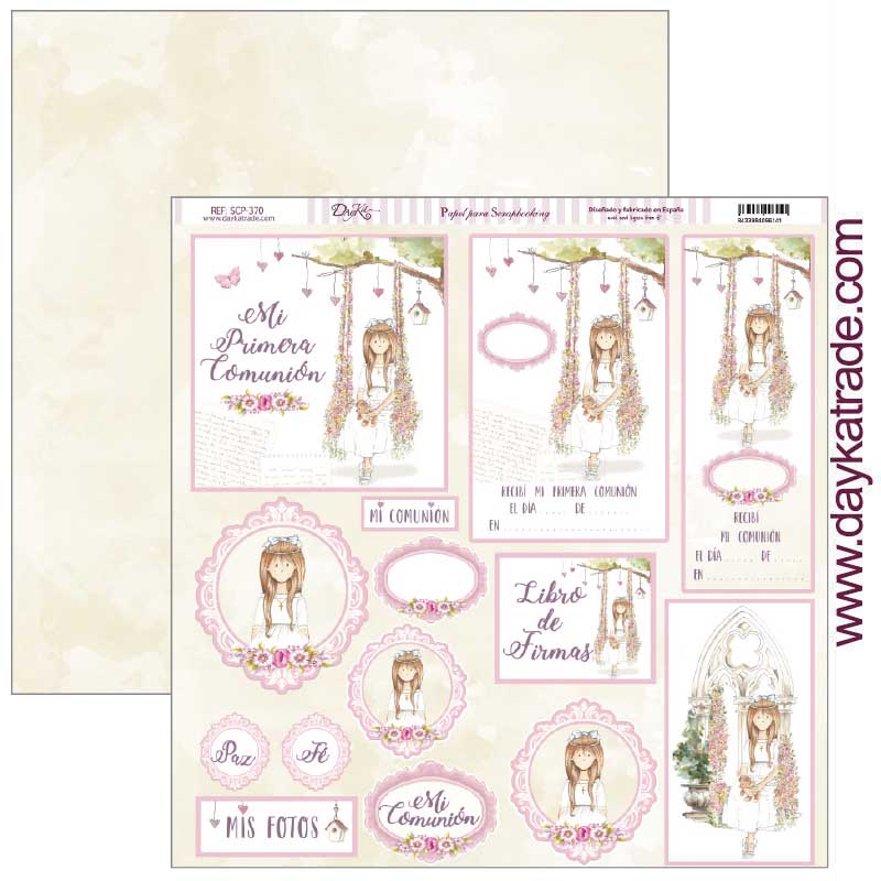 COLUMPIO  NIÑA 2020 COMUNION NIÑA  DAYKA  SCP370 30,5X30,5 SCRAP