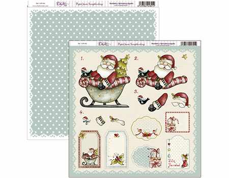 DAYKA NAVIDAD PAPA NOEL TRINEO   HOJAS  SCRAP SCP-074