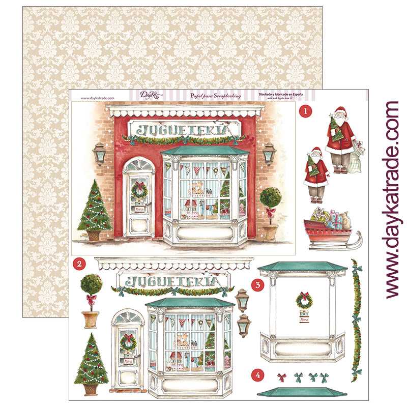 JUGUETERIA PAPA NOEL  NAVIDAD  SCP-283 DAYKA   30,5X30,5 SCRAP