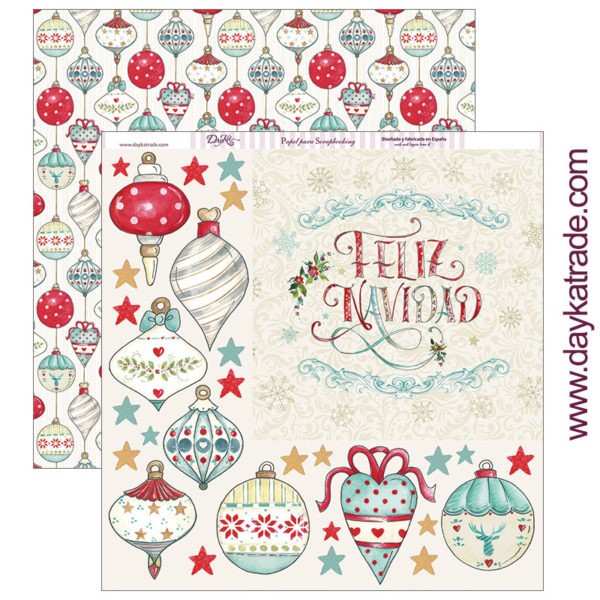 FELIZ NAVIDAD BOLAS   SCP-287  DAYKA   30,5X30,5 SCRAP