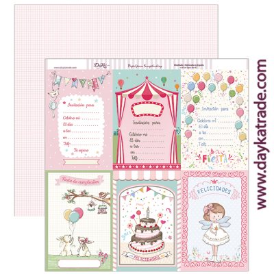 NIÑOS  SCP-196 DAYKA   30,5X30,5 SCRAP INVITACION NIÑA