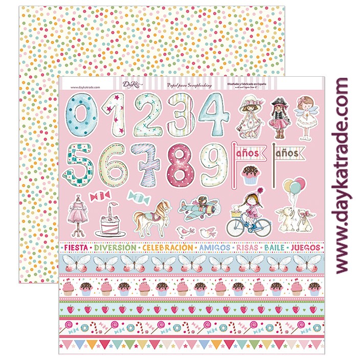 NIÑOS  SCP-205 DAYKA   30,5X30,5 SCRAP NUMEROS NIÑA