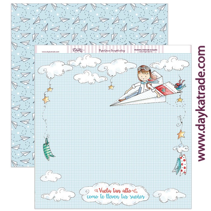 NIÑOS  SCP-211 DAYKA   30,5X30,5 SCRAP AVION PAPEL