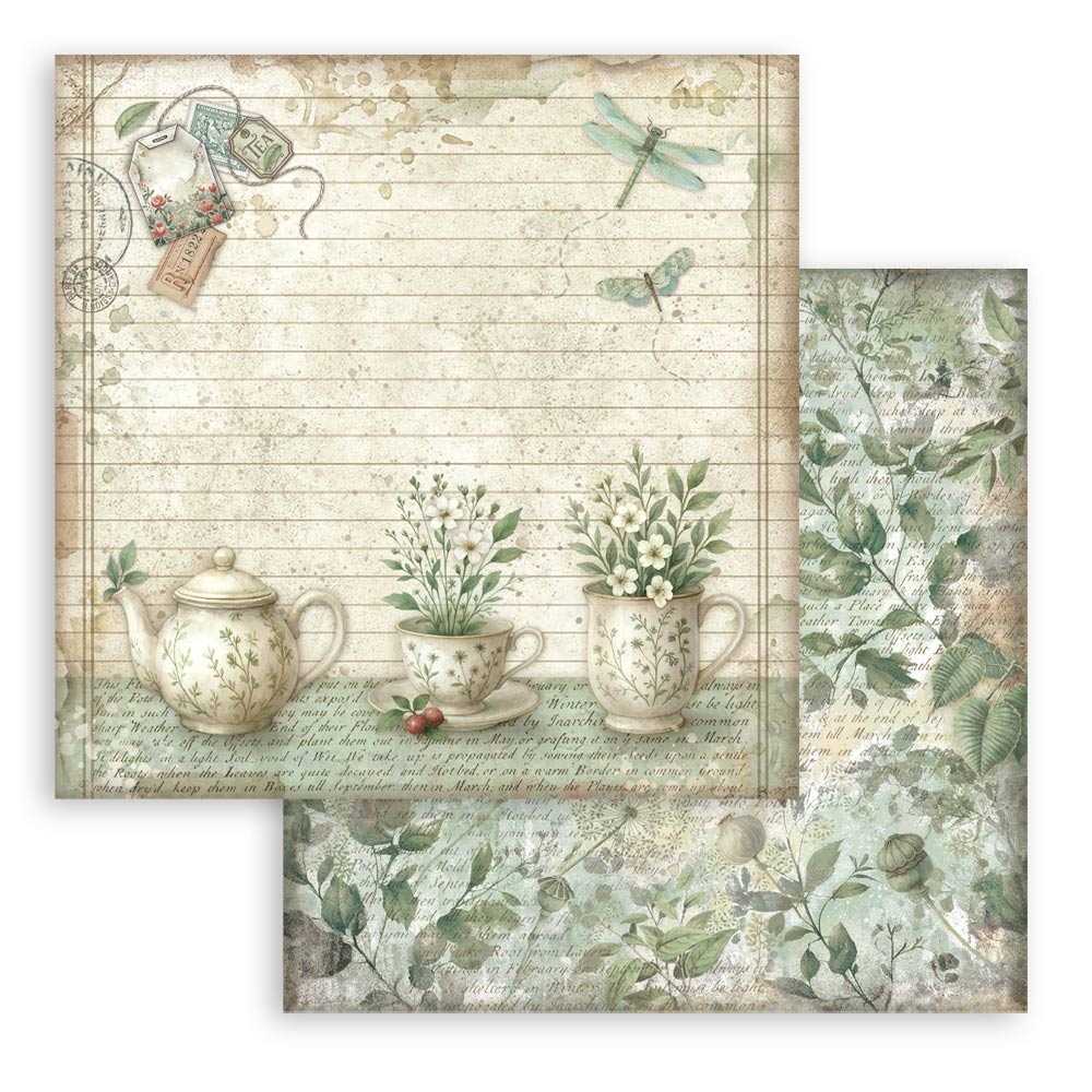 TAZA DE TE HERBARIUM  STAMPERIE  30,5X30,5 SCRAP SBB3571