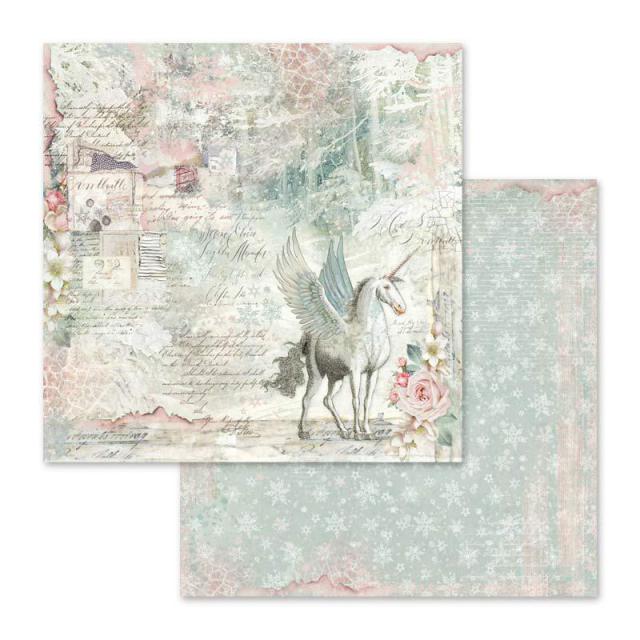 FANTASY UNICORNIO STAMPERIE  30,5X30,5 SCRAP SBB558