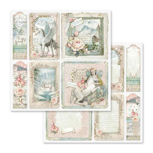 FANTASY  CARDS UNICORNIO STAMPERIE  30,5X30,5 SCRAP SBB559