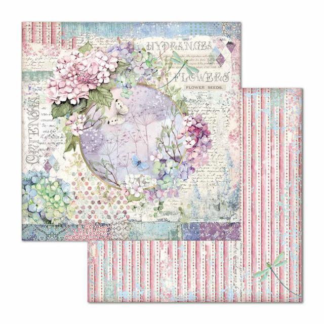 HORTENSIA  MARIPOSAS   STAMPERIE  30,5X30,5 SCRAP SBB696