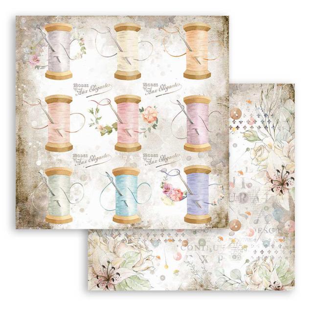 ROMANTIC COSTURA THREADS  STAMPERIE  30,5X30,5 SCRAP SBB790