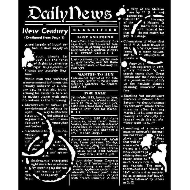 STENCIL DAILY NEWS     STAMPERI MIX MEDIA- KSTD149  20X25
