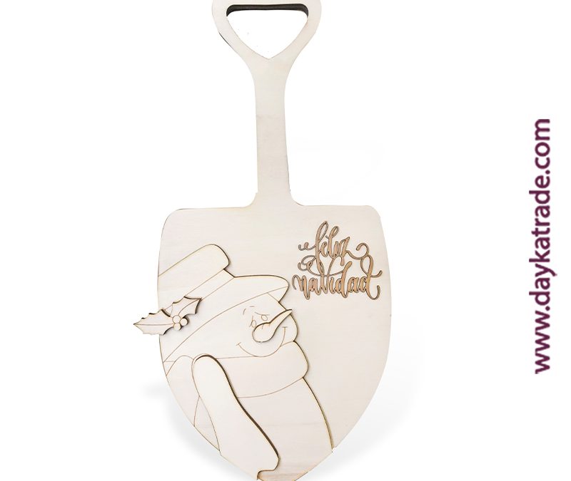 PALA DE MADERA CON MUÑECO DE NIEVE   DAYKA 1002 20X40CM