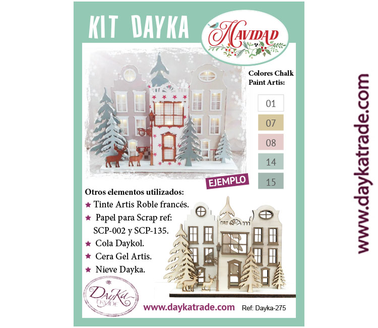 POBLADO NAVIDAD DAYKA KIT FAROL ABETOS 70X56 DAYKA 275G