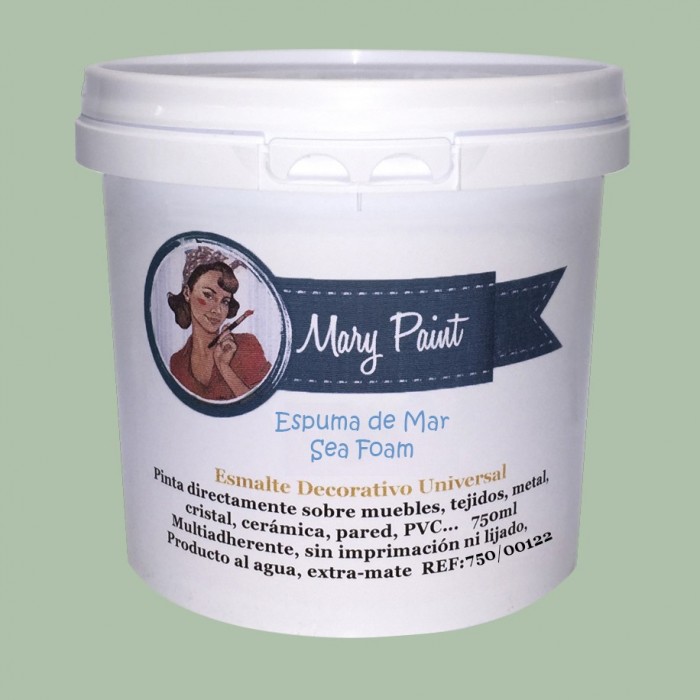 VERDE ESPUMA DE MAR 750 ML ACRILICA MATE MARY PAINT